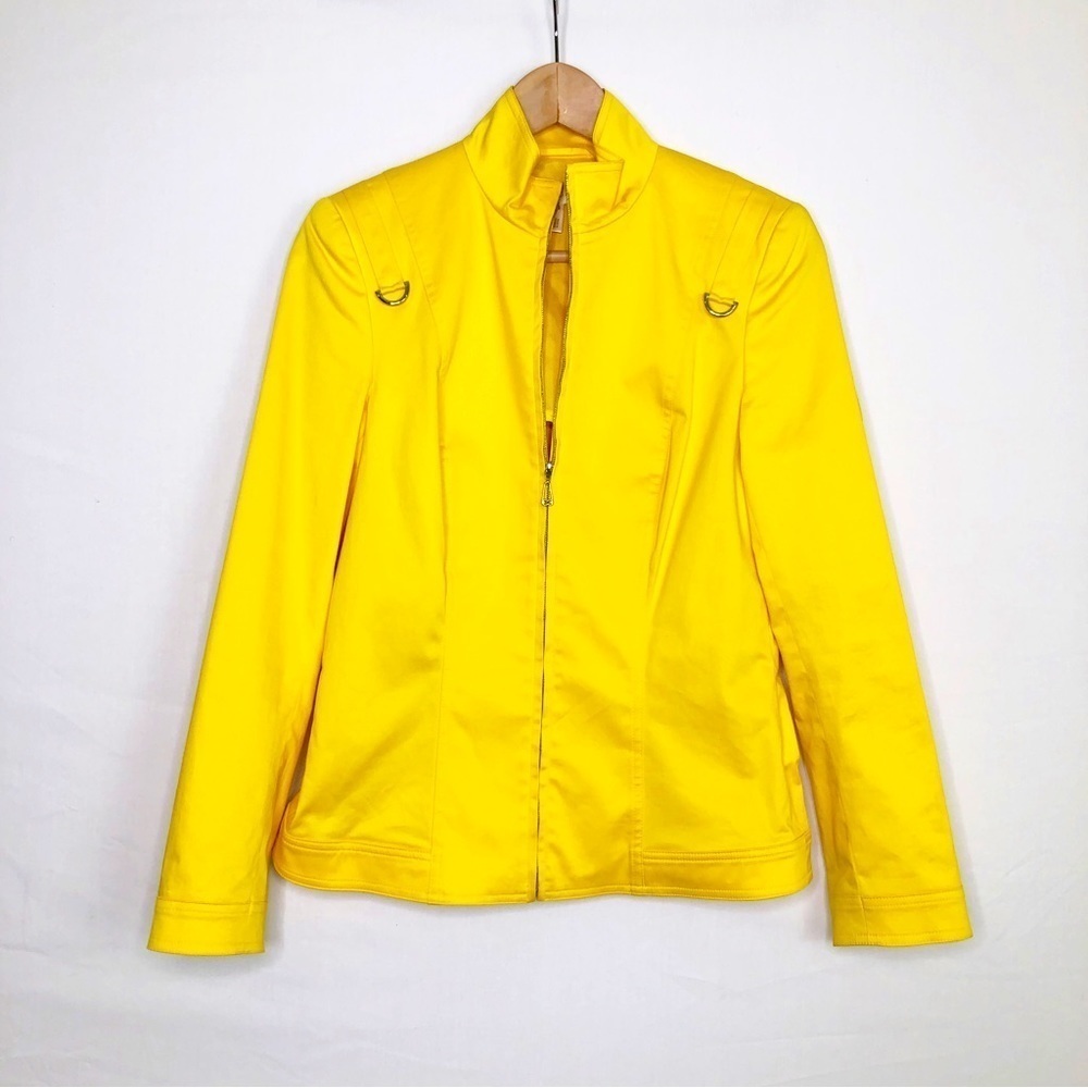 Escada Yellow zip front Moto jacket